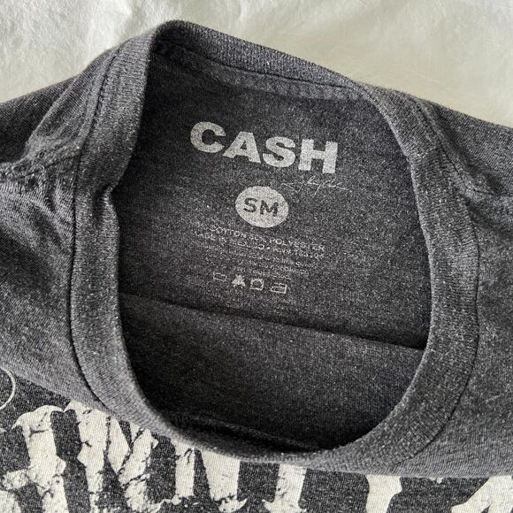 Johnny Cash Vintage Style T-Shirt, Women's Small, Black Acid Wash - Picture 3 of 8